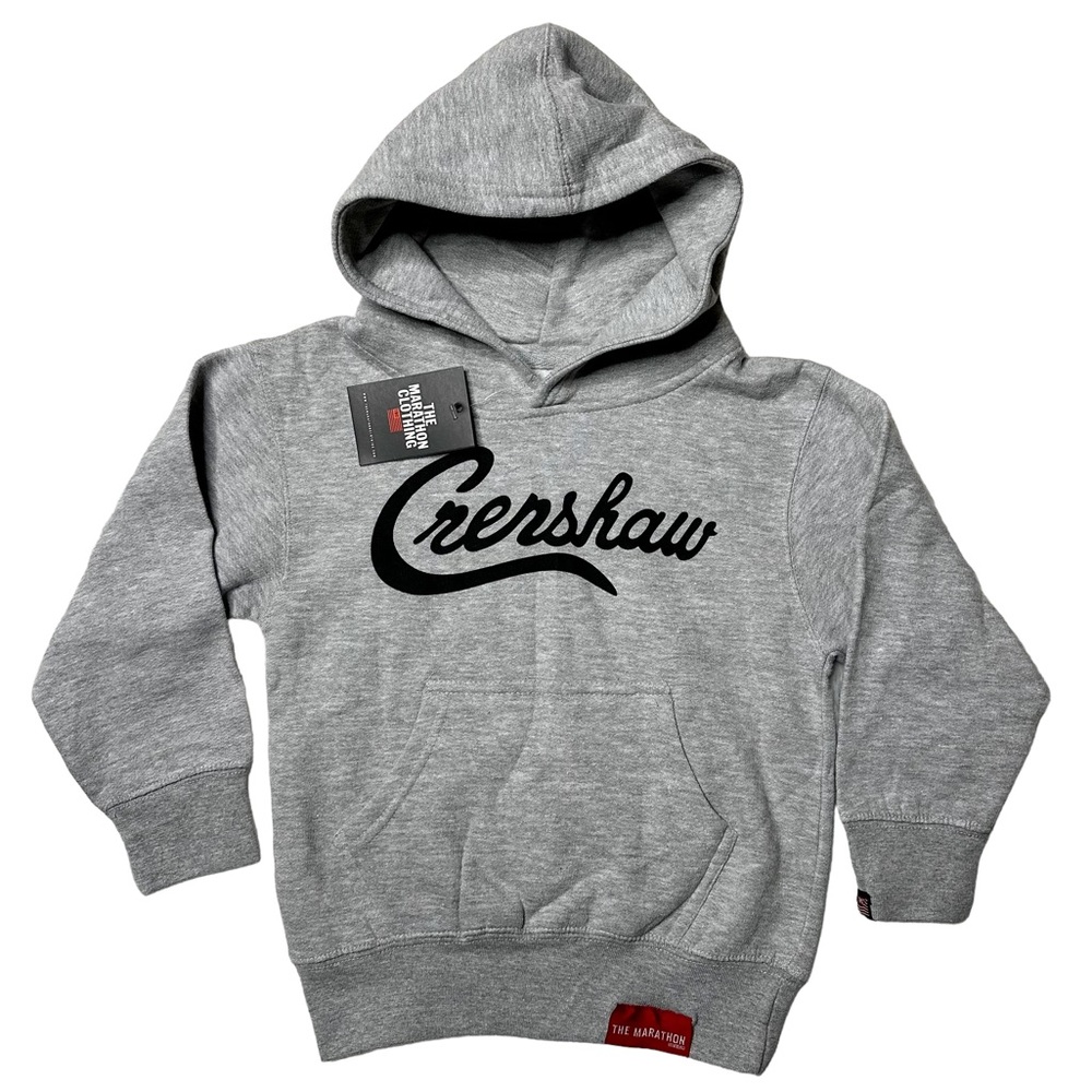 NWT The Marathon Clothing Crenshaw Hoodie Sweatshirt in Grey Youth XS